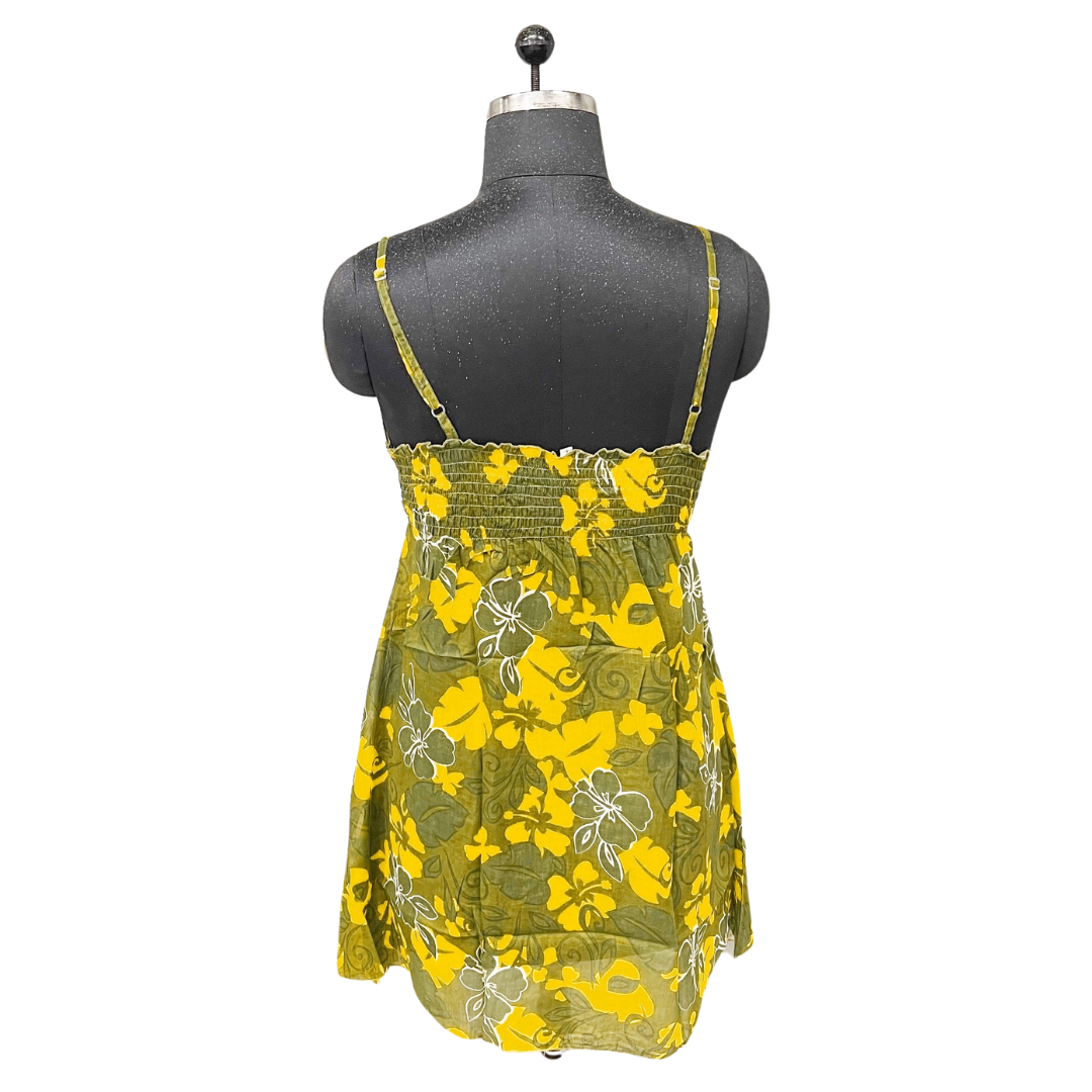 Yellow Hibiscus Babydoll Dress
