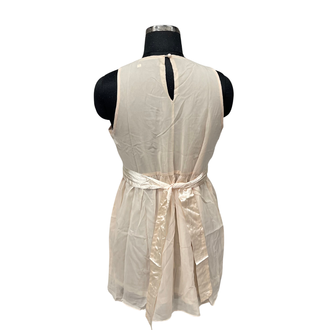 Cream Ruffle Cocktail Dress