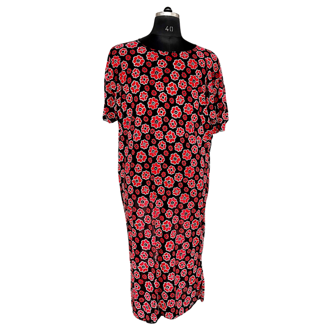 “Red Bloom” Kaftan Dress