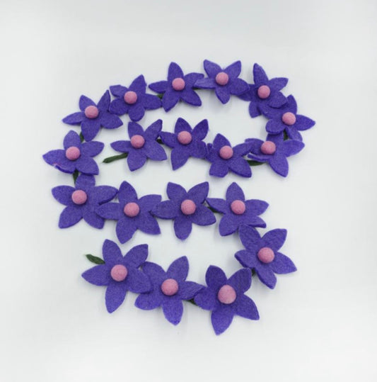 HANDMADE FELT LAVENDER DAISY GARLAND 170cm FBG108