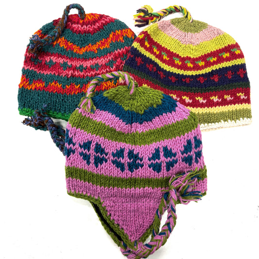 100% WOOL HAND KNITTED BEANY EAR COVER