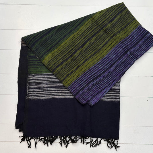 WOOL BLEND HANDLOOM BLANKET 110X260CM