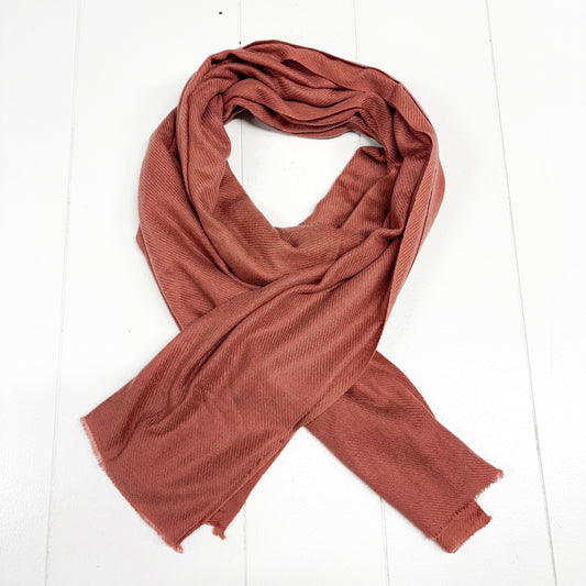 WOOL N CASHMERE BLEND SOFT SHAWLS “BURNT EMBER” 76X200CM