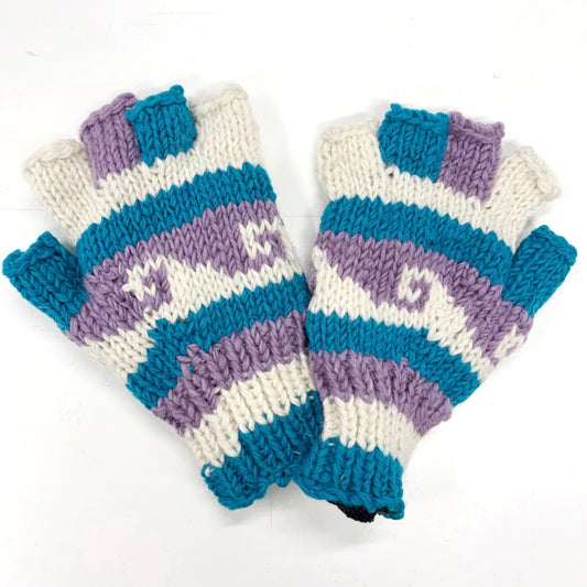 100% WOOL HAND KNITTED GLOVES
