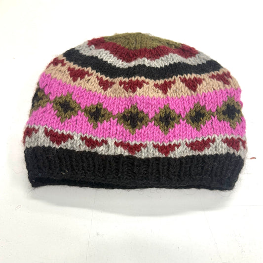 100% WOOL HAND KNITTED BEANY FLEECE LINED