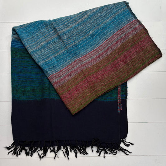 WOOL BLEND HANDLOOM BLANKET 110X260CM