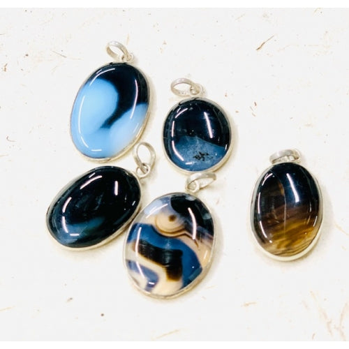 STERLING SILVER  AGATE PENDANT