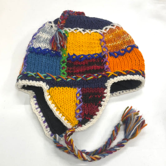 100% WOOL HAND KNITTED BEANY FLEECE LINED