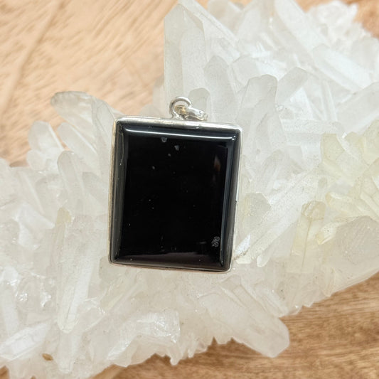 STERLING SILVER BLACK ONYX PENDANT