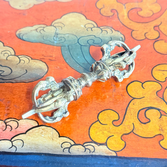 BRASS DORJE 11cm, Thunderbolt — representing powerful spiritual energy