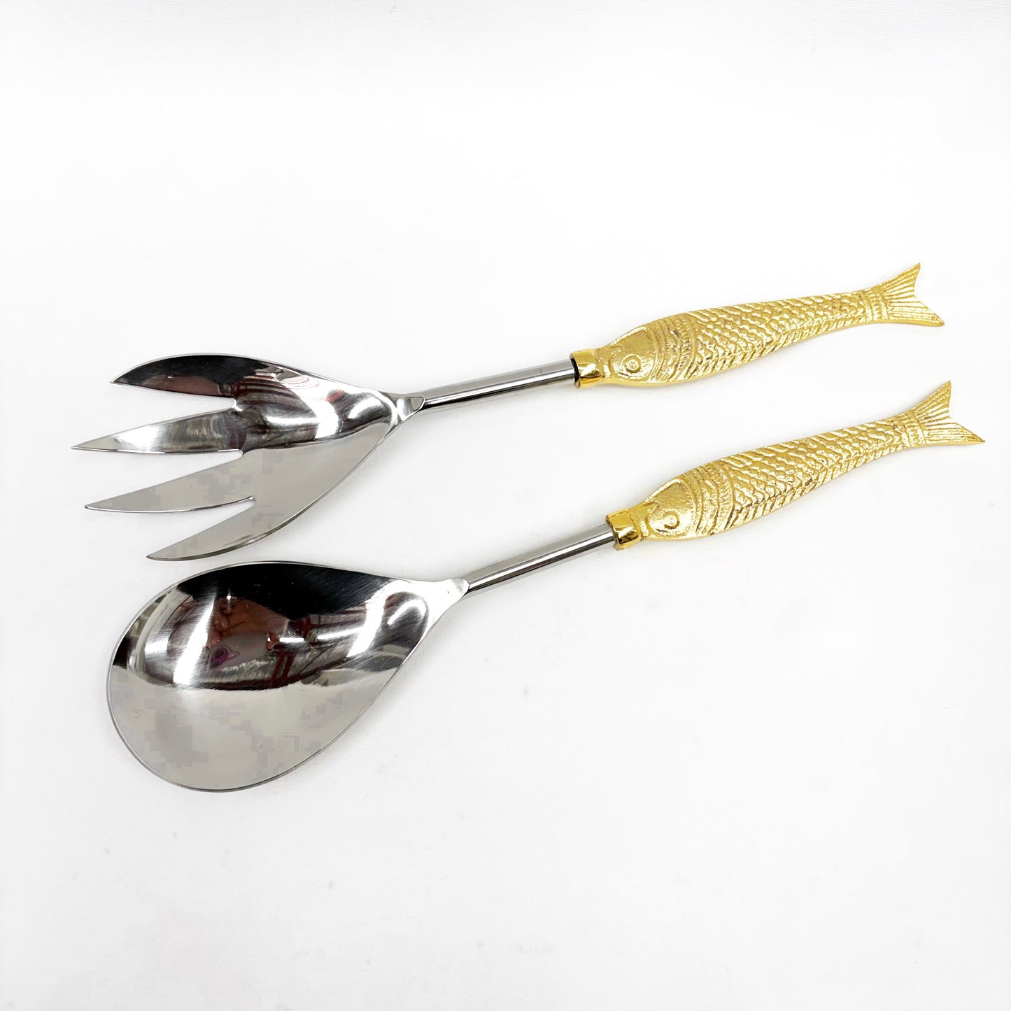 Stainless Steel Brass Fish Serving Spoons 27x6x1.5