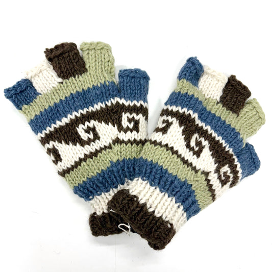 100% WOOL HAND KNITTED GLOVES