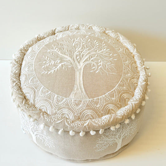 TREE OF LIFE EMB. COTTON OTTOMAN 40X20CM