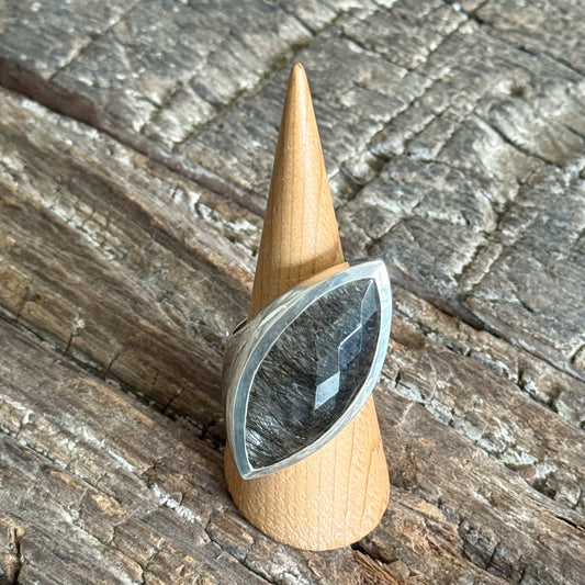 STERLING SILVER RUTILATED QUARTZ RING