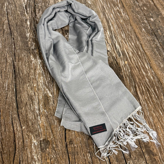 WATER PASHMINA SOFT SHAWLS SILVER 28x80CM