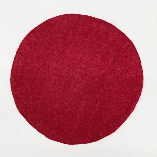 FELT COASTER/KIDS PLAY MAT 'RED' 30CM