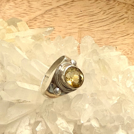STERLING SILVER CITRINE RING