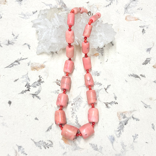 Natural Pink Coral Necklace