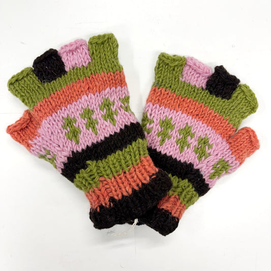 100% WOOL HAND KNITTED GLOVES