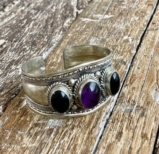 HANDMADE AMETHYST CUFF