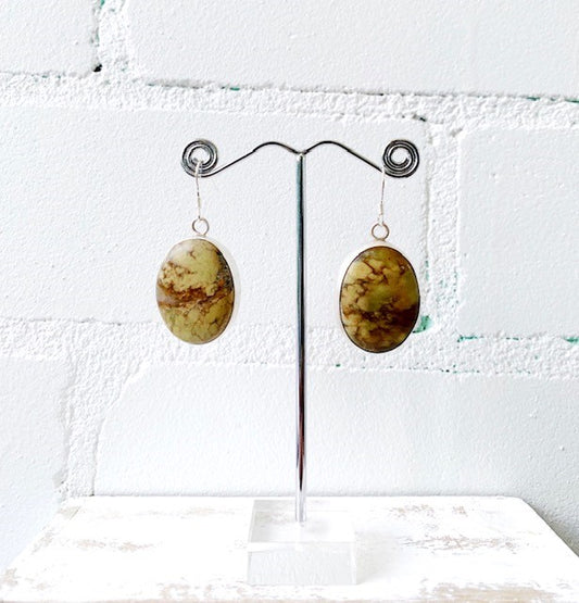 STERLING SILVER JASPER EARRING