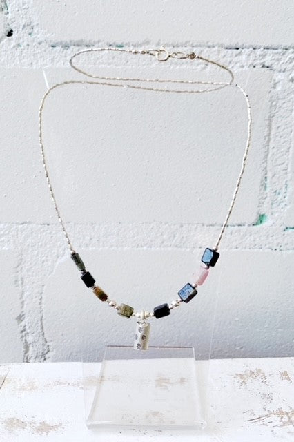 STERLING SILVER TOURMALINE NECKLACE