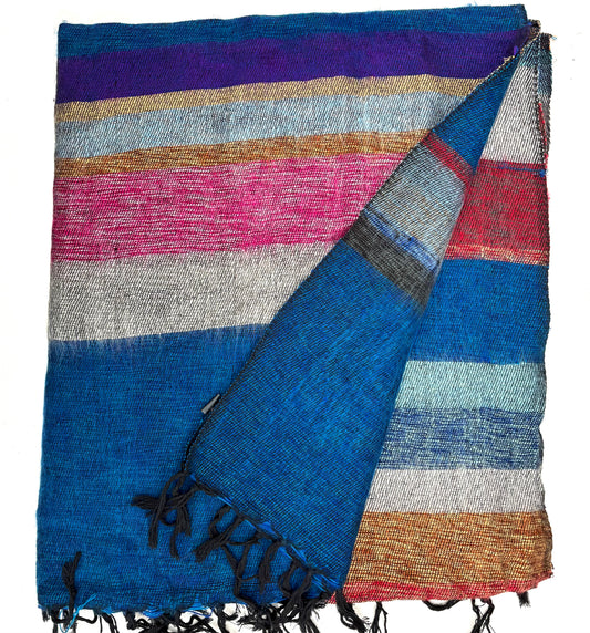 WOOL BLEND “MAGIC STRIPE” SHAWL 80x195CM