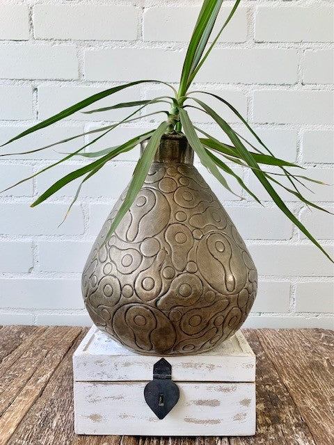 BRASS SILVERPLATED POT 30X26CM