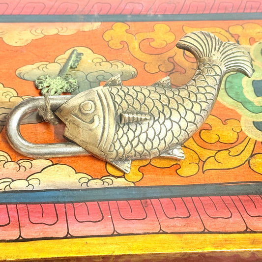 BRASS HANDMADE FISH PADLOCK