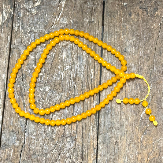 108 YELLOW AGATE BEAD PRAYER MALA