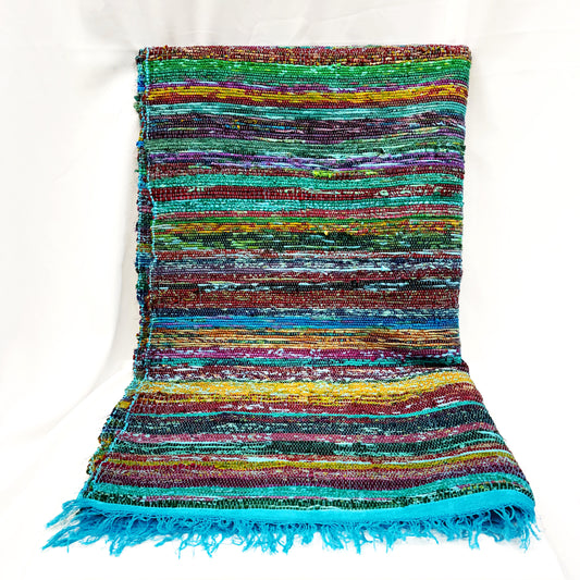 COTTON DURRY RUG “TURQUOISE” 105x180CM