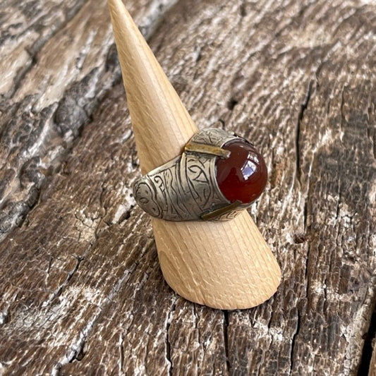 STERLING SILVER CARNELIAN AFGANI RING