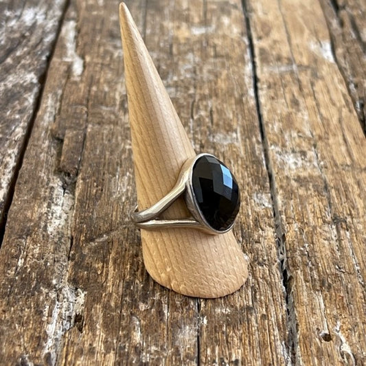 STERLING SILVER BLACK ONYX RING