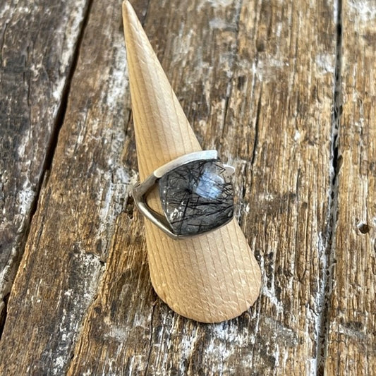 STERLING SILVER RUTILATED QTZ RING