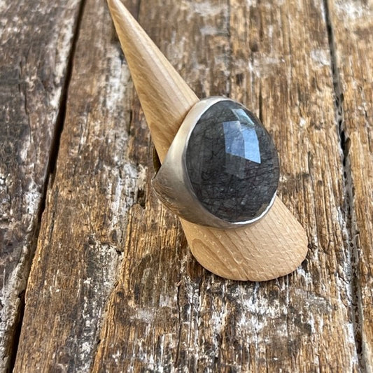 STERLING SILVER RUTILATED QTZ RING