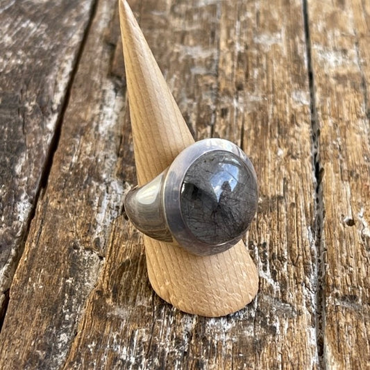 STERLING SILVER RUTILATED QTZ RING