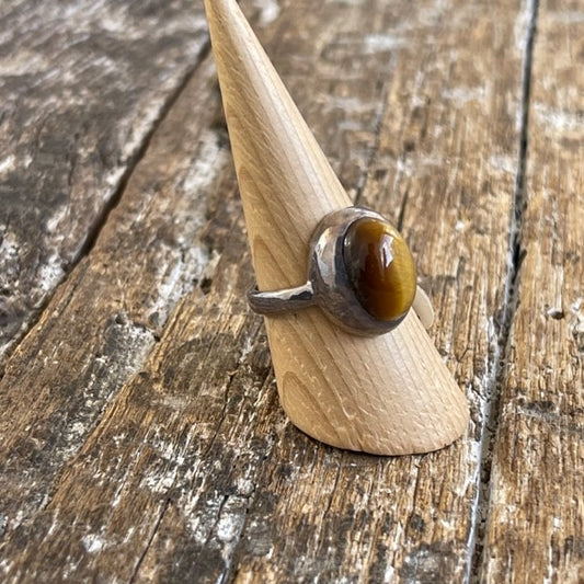 STERLING SILVER TIGER'S EYE RING
