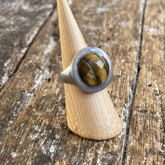 STERLING SILVER TIGER'S EYE RING