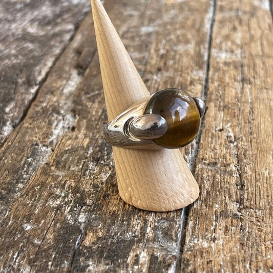 STERLING SILVER TIGER'S EYE RING