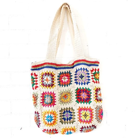 HAND CROCHET SHOULDER BAG 49X49CM