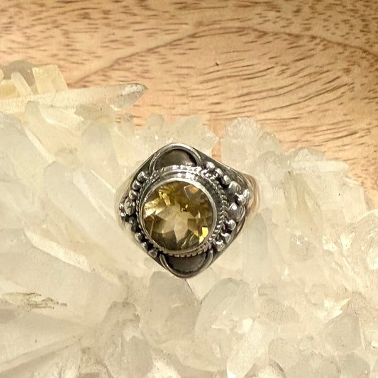 STERLING SILVER CITRINE RING