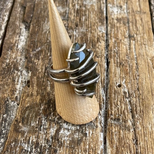 STERLING SILVER JADE RING