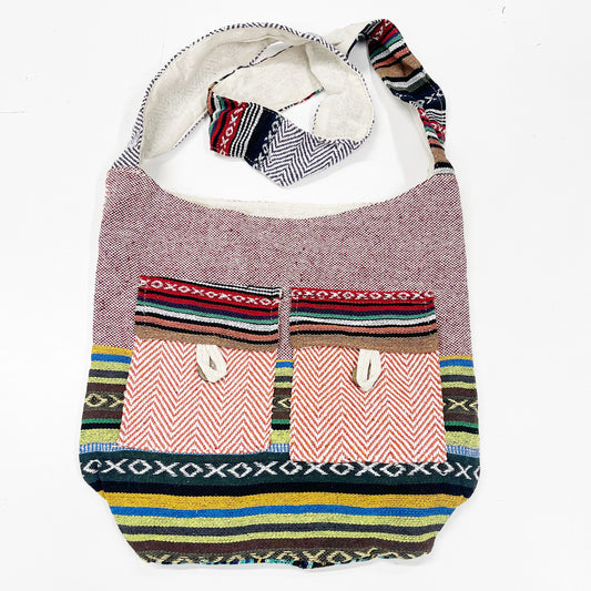 Burgundy Chevron Sling Bag