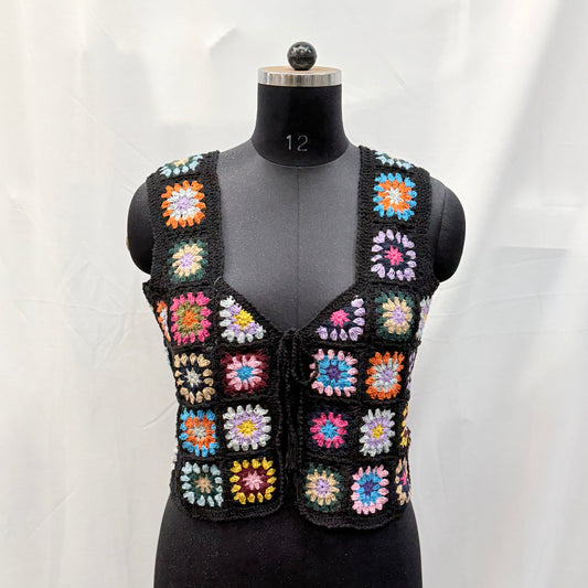 100% Cotton handcrochet Vest Jacket Easy fit