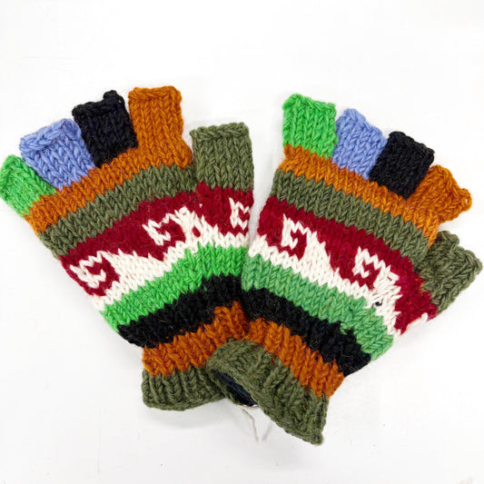 100% WOOL HAND KNITTED GLOVES