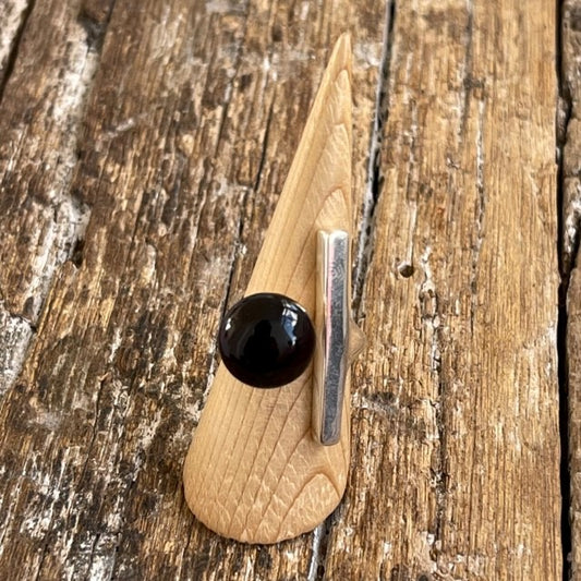 STERLING SILVER SMOKY QUARTZ RING