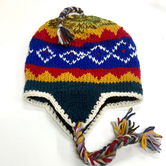 100% WOOL HAND KNITTED BEANY FLEECE LINED