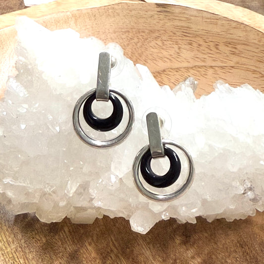 Sterling Silver Black onyx Earring