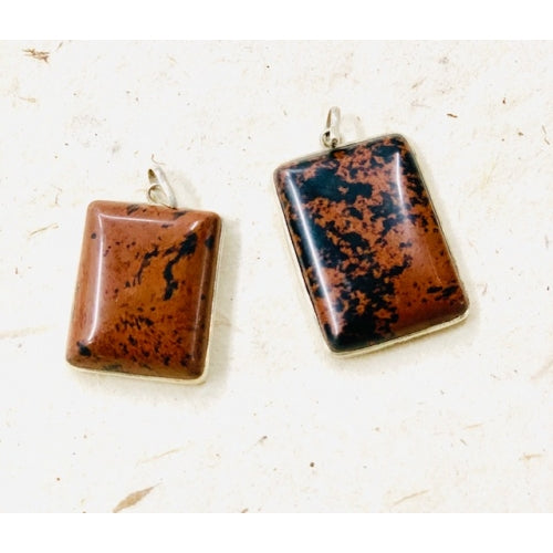 STERLING SILVER RED JASPER PENDANT