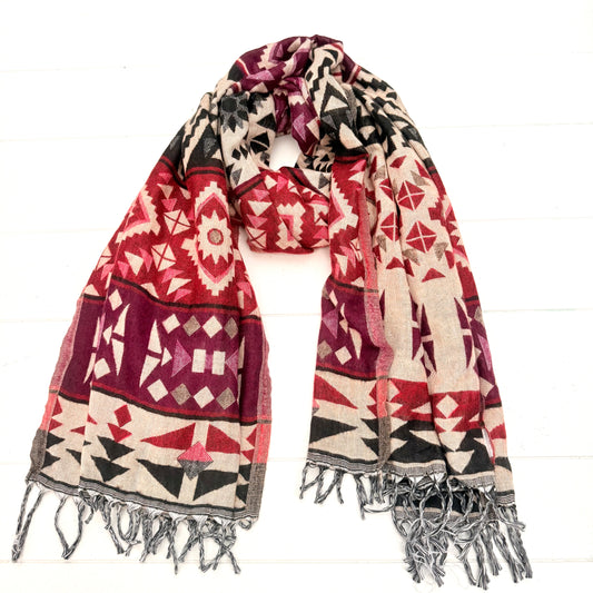 Aztec Inspired Soft Fashion WOOL BLEND SHAWL 100x200cm